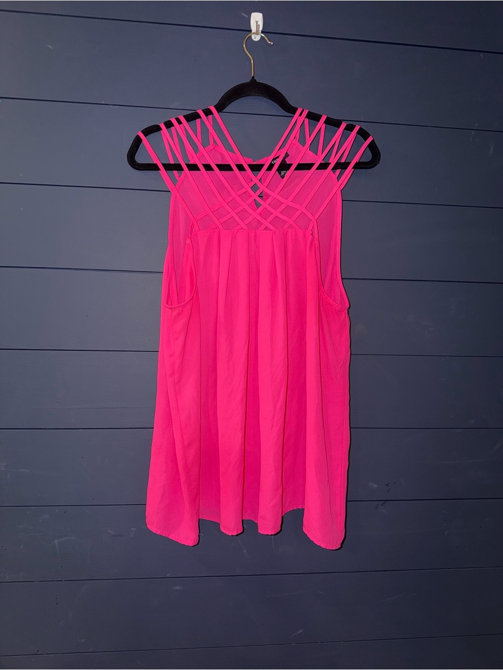 Women's Hot Pink Strappy Sleeveless Top